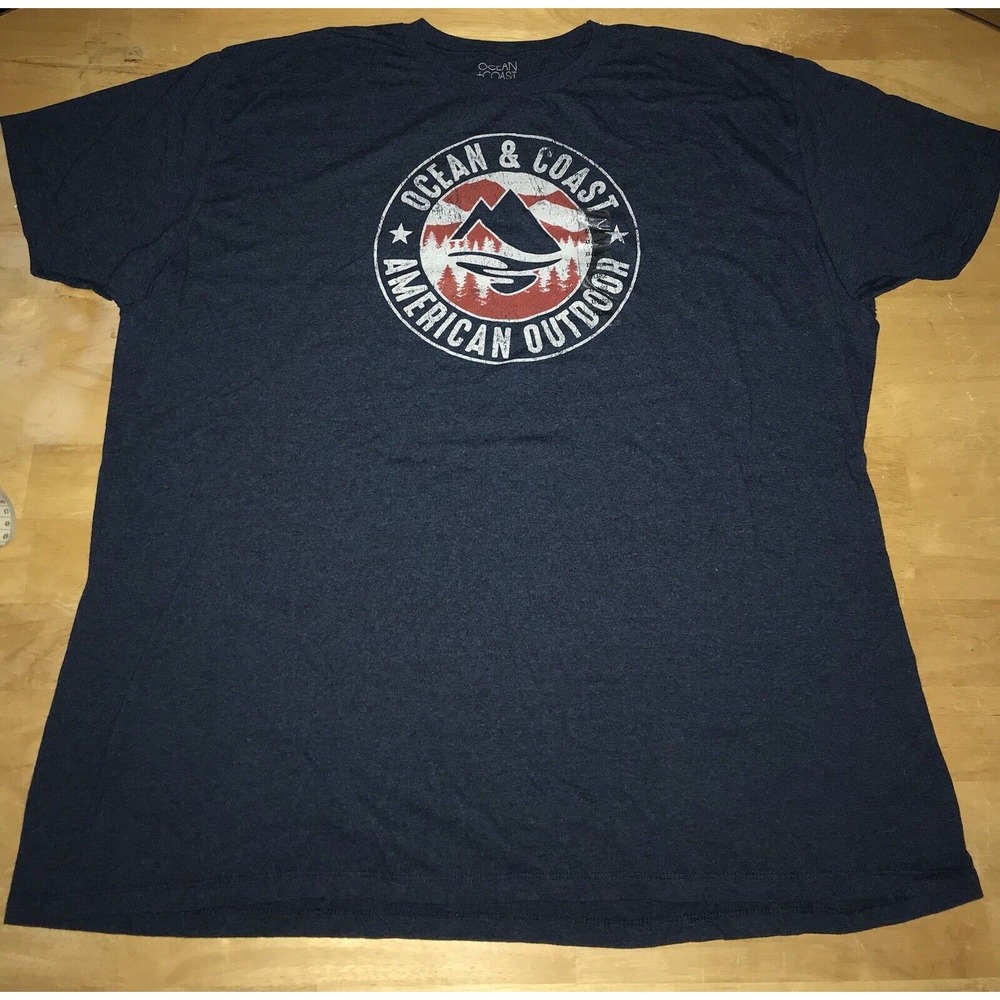 NWT Ocean & Coast American Outdoor Blue Short Sleeve‎ Graphic T-Shirt 2XL